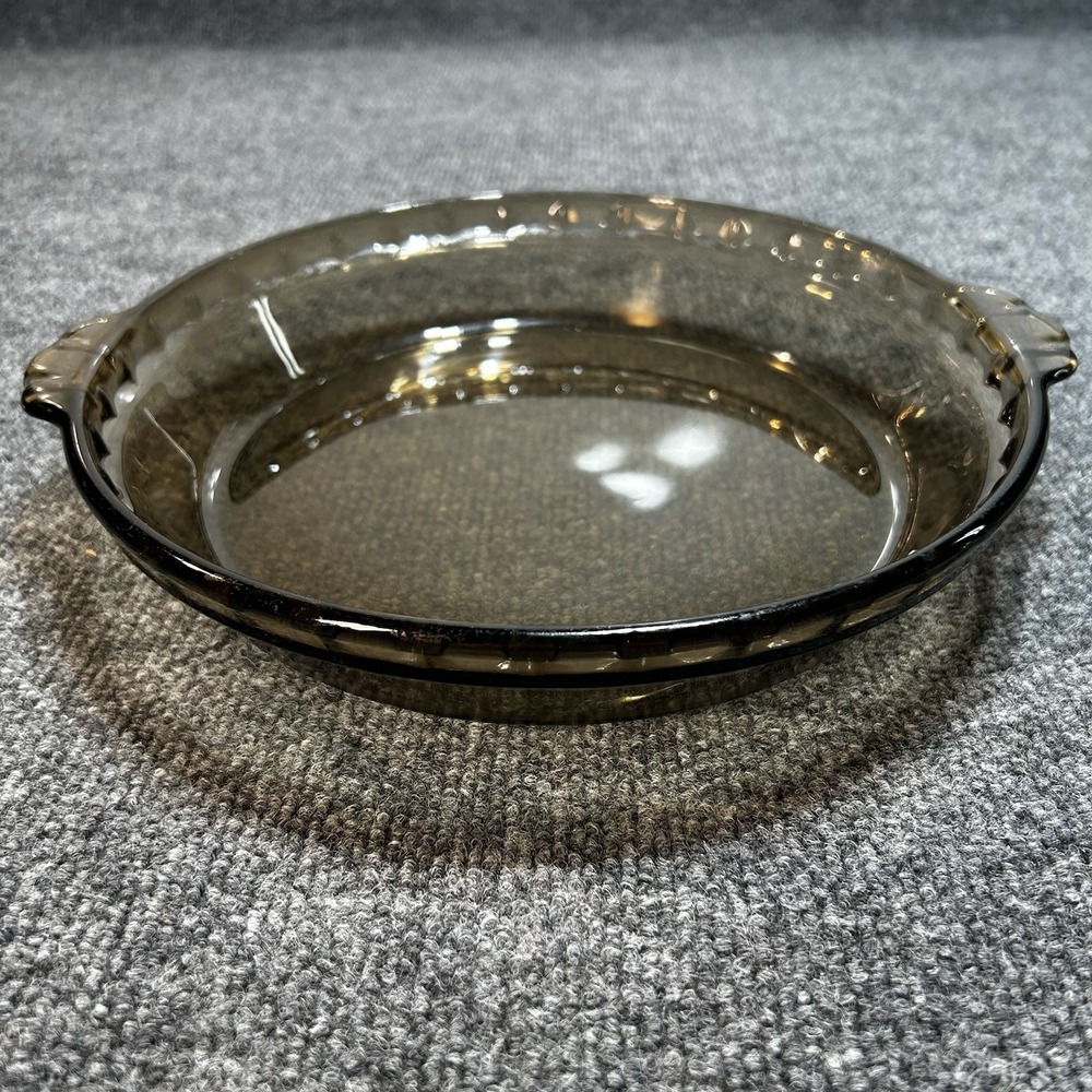 Pyrex Visions AMBER VISION Glass 10" Fluted Edge Deep Pie Plate Oven Dish